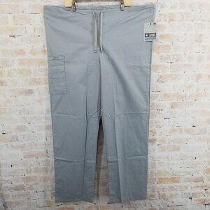 NWT WonderWink WonderWork 500T Unisex Grey Scrub Pant Cargo XL Tall (33")